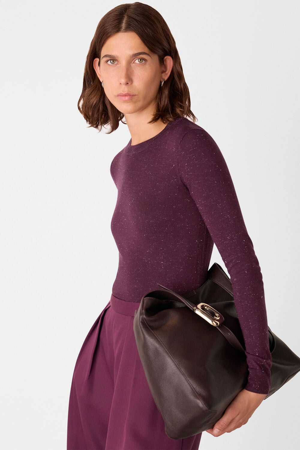 Burgundy Annie Sparkle Crew Neck