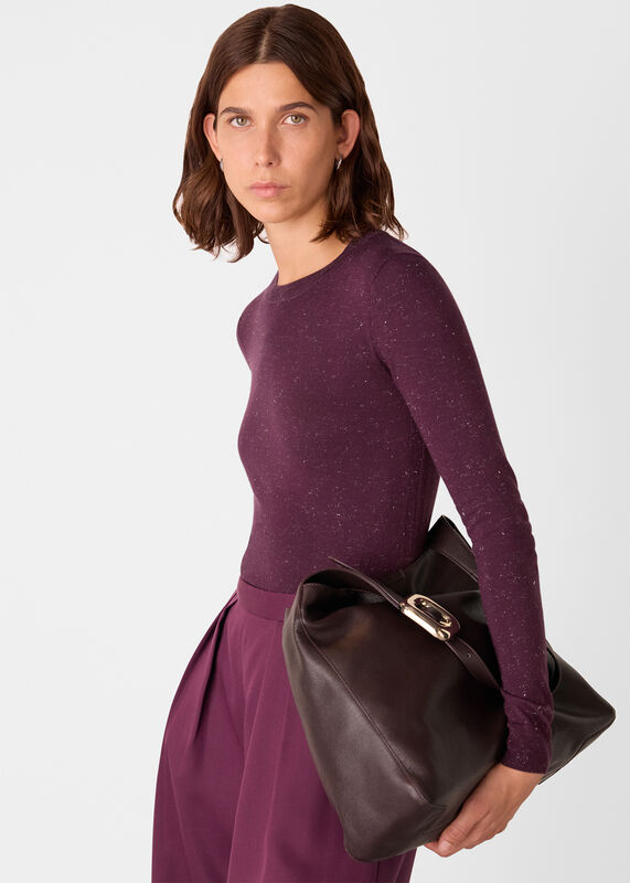 Burgundy Annie Sparkle Crew Neck
