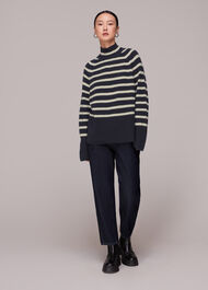 Stripe Funnel Neck Jumper