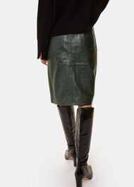 Delia Croc Leather Skirt