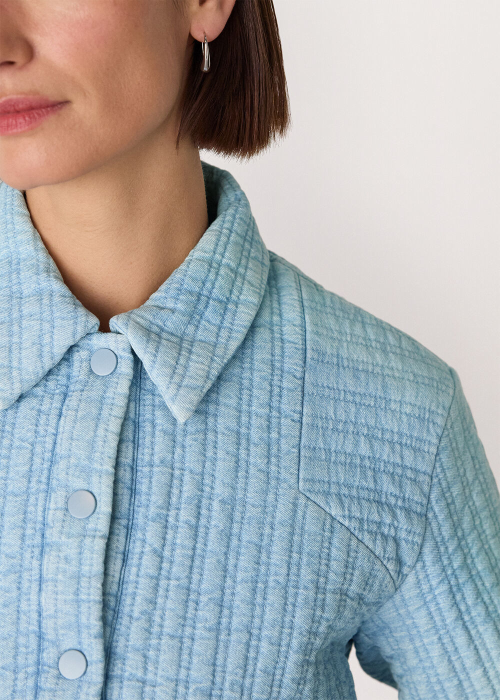 Cotton Quilted Chambray Jacket