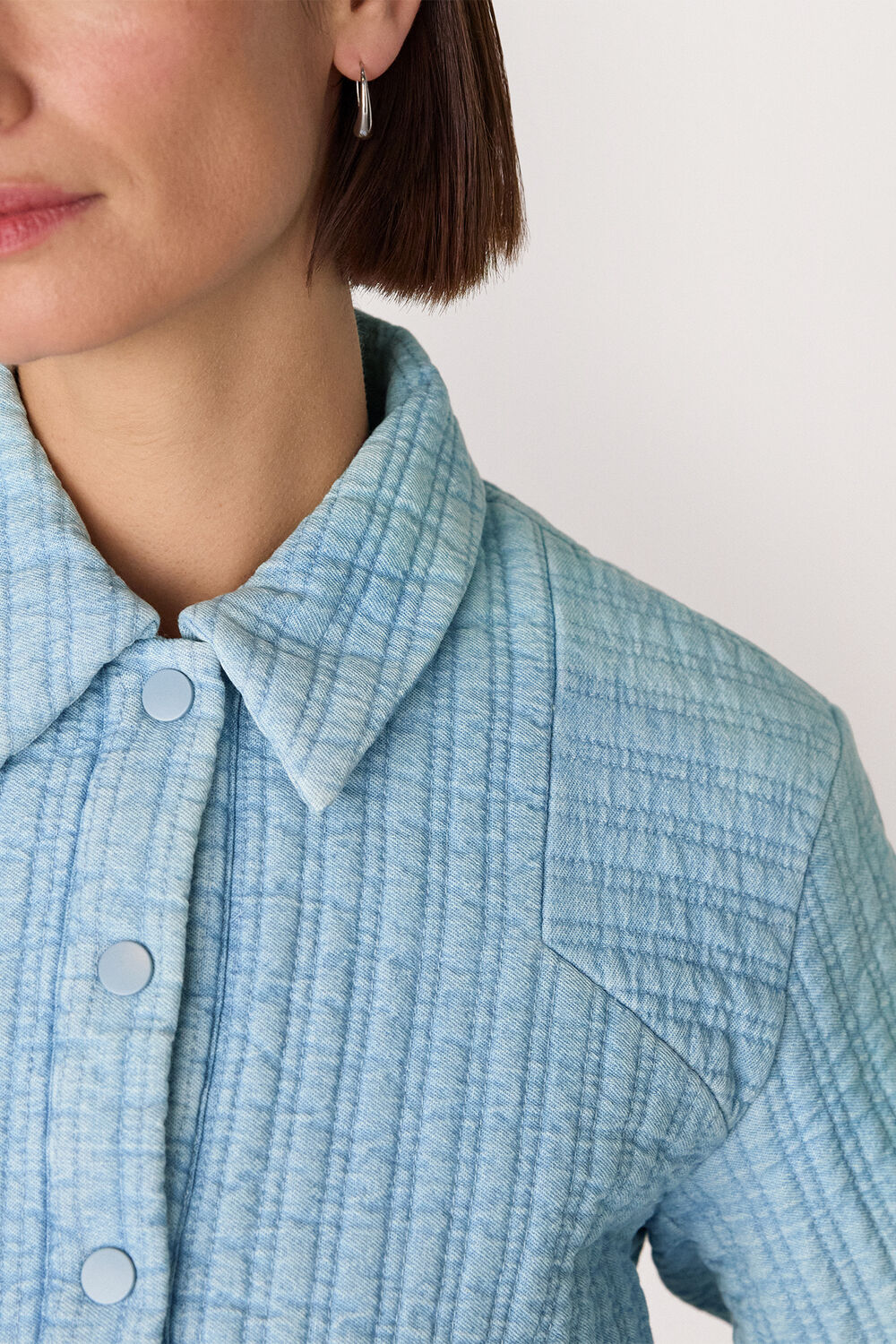 Cotton Quilted Chambray Jacket