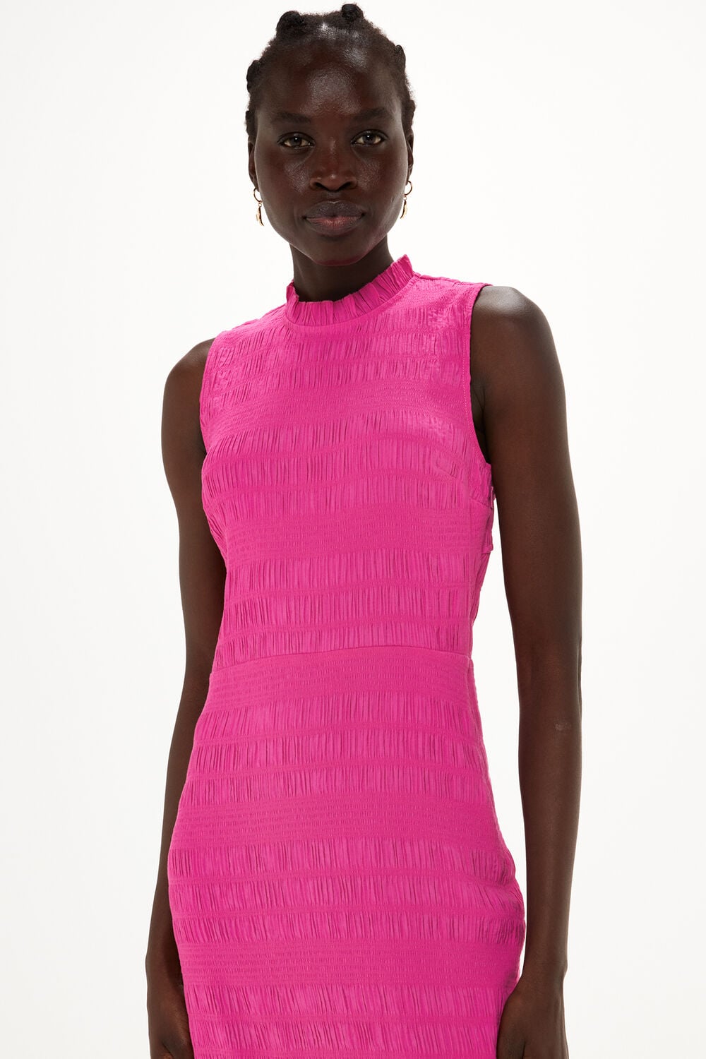 Maya Plisse Midi Dress