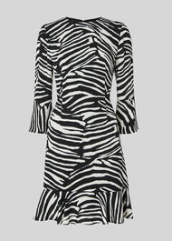 Zebra Print Flippy Dress Black/White