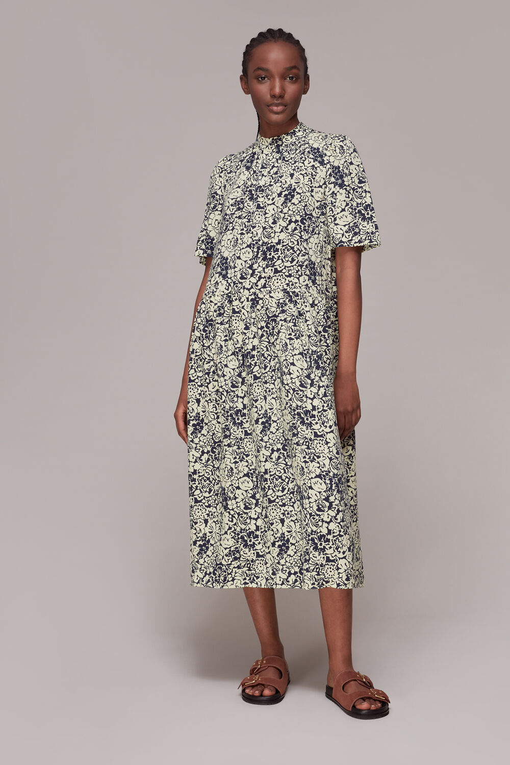 Graphic Floral Trapeze Dress