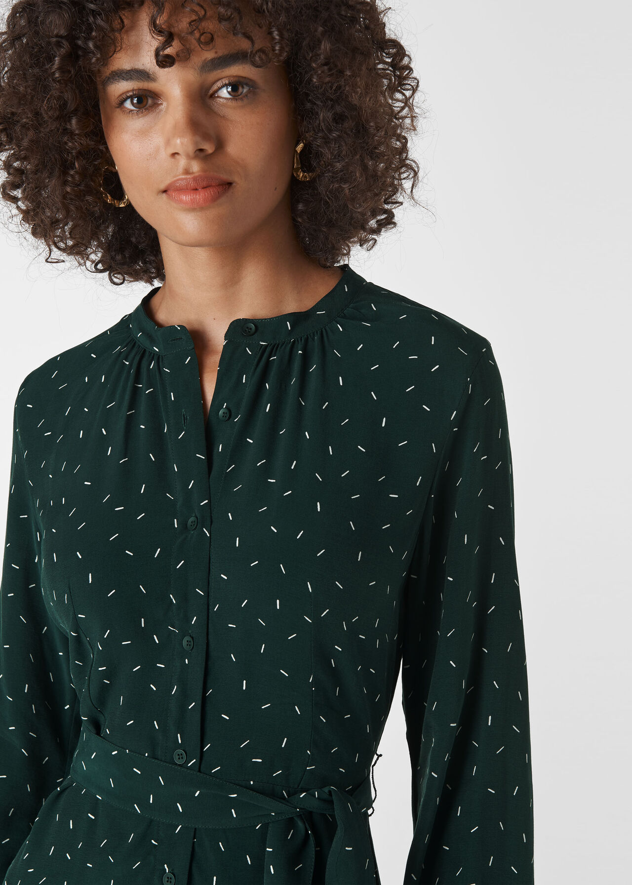 Sprinkle Print Shirt Dress Green/Multi