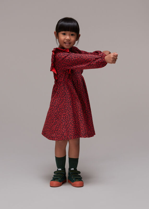 Red Pansy Dot Una Dress