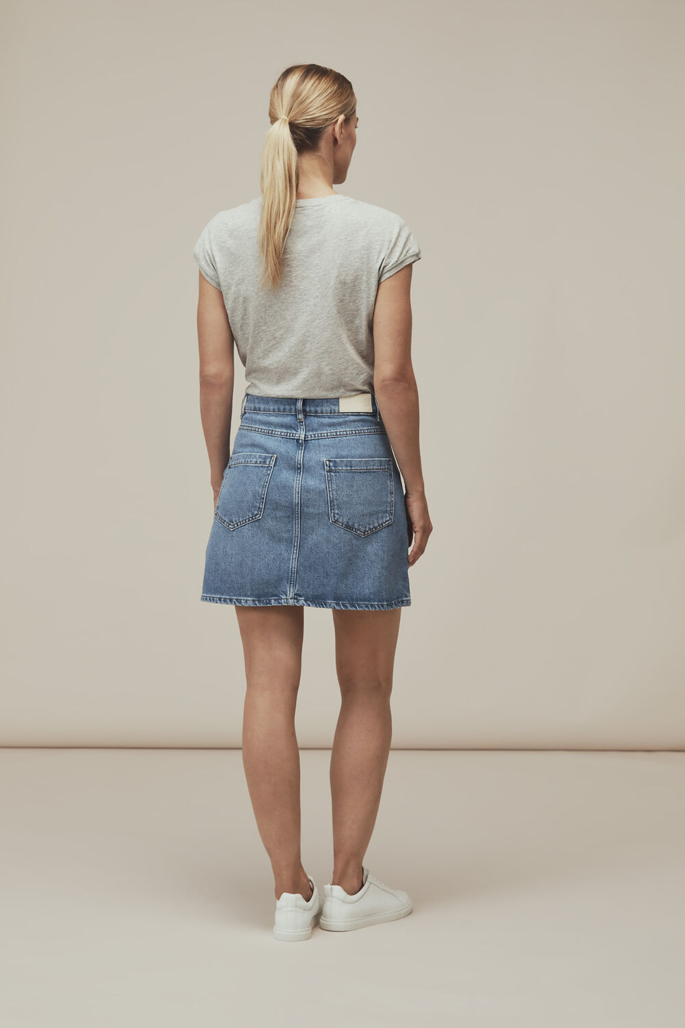 Seam Detail Denim Skirt