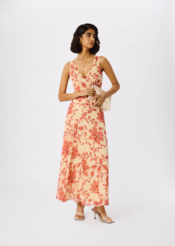 Yellow Floral Lily Dobby Maxi Dress