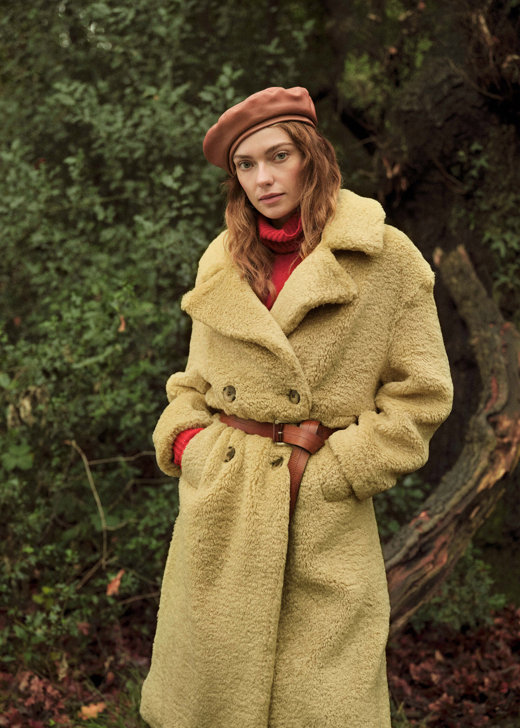 double breasted teddy coat