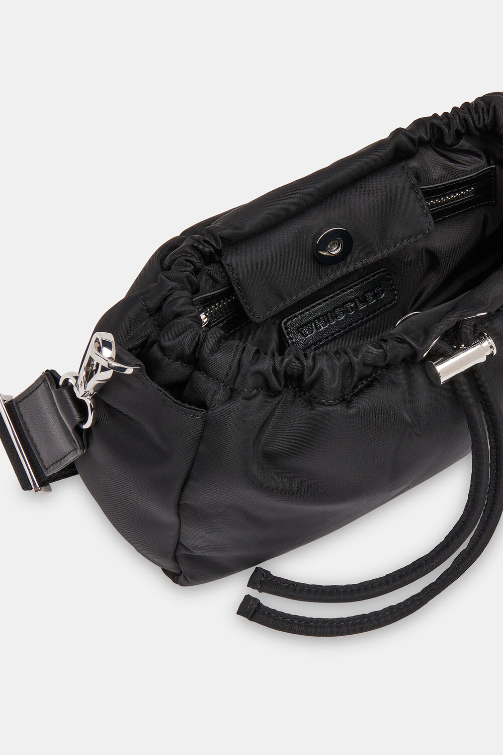 Black Benny Drawstring Crossbody Bag