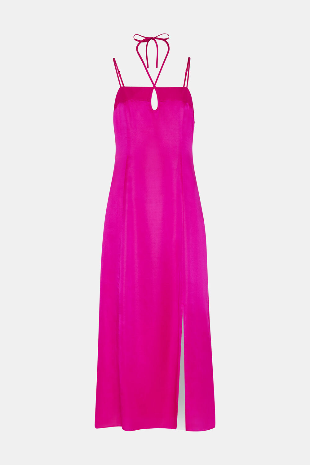 Cut Out Silk Mix Midi Dress