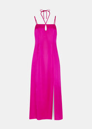 Cut Out Silk Mix Midi Dress