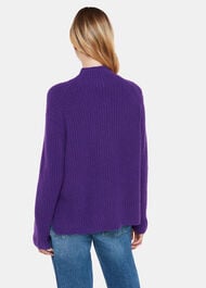 Wool Mix Rib Funnel Neck