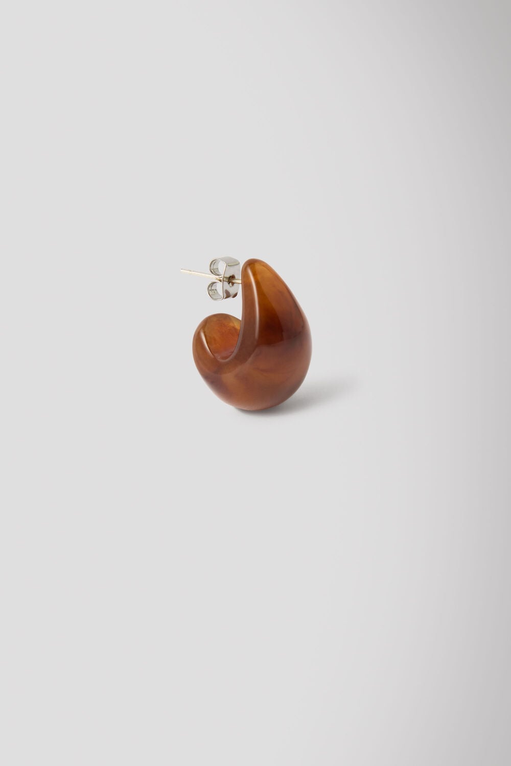 Brown Curved Resin Earring
