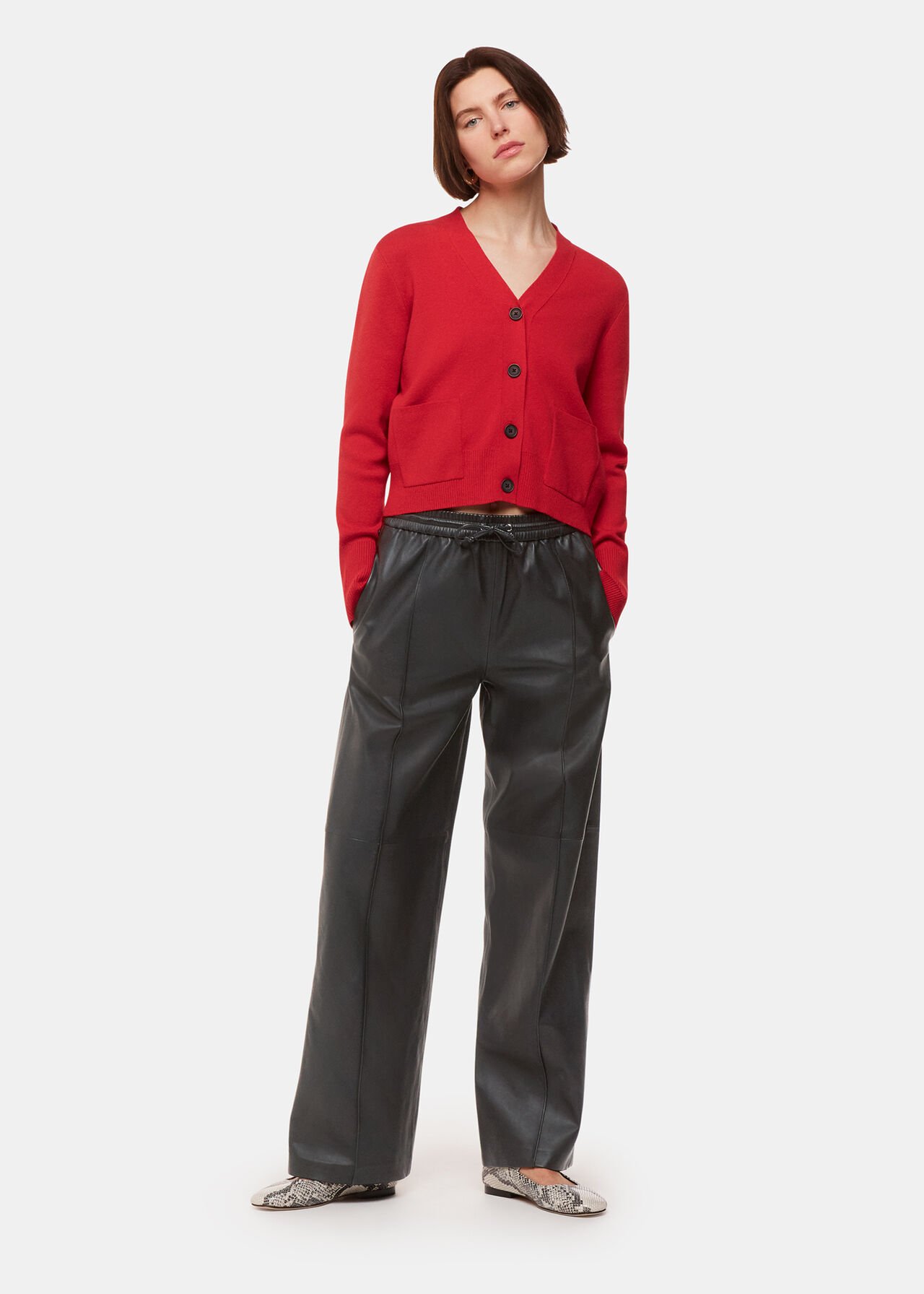 Elasticated  Leather Trouser