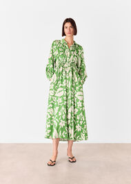 Floral Trapeze Shirt Dress