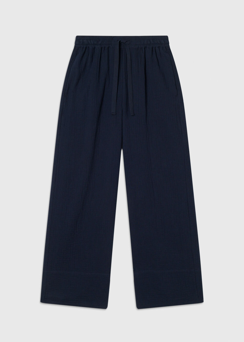 Wide Crop Cheesecloth Trouser
