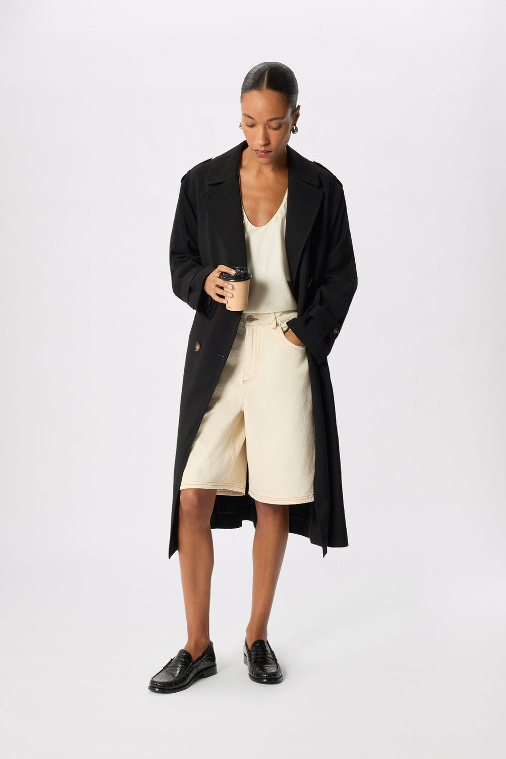 Black Riley Trench Coat