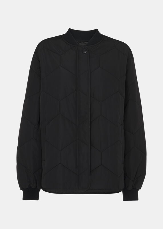 Black Ida Short Quilted Coat