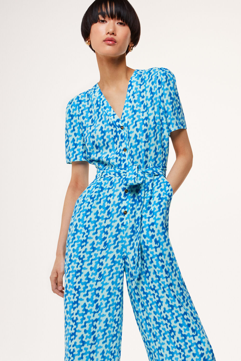 Blue Hazy Coral Jumpsuit