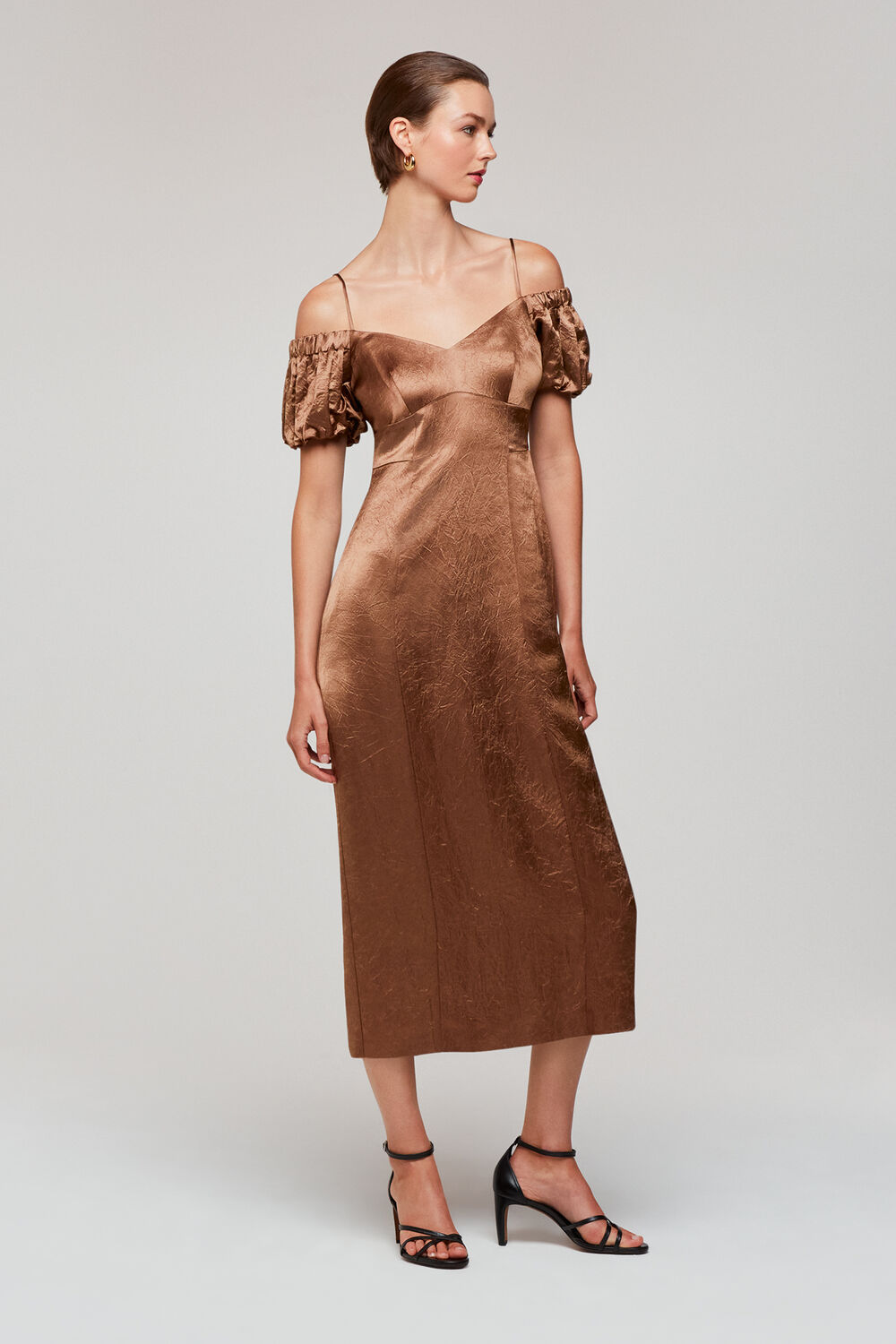 Bronze Faye Bardot Dress