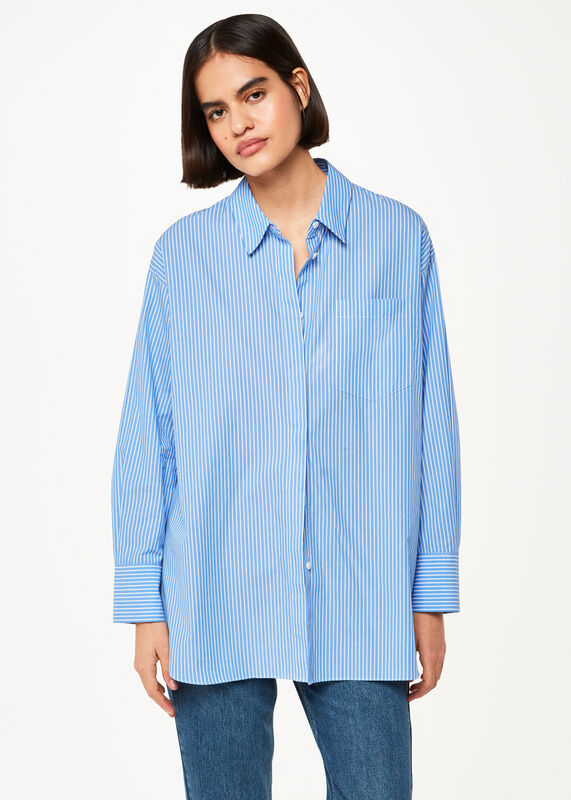 Blue Stripe Oversized Shirt