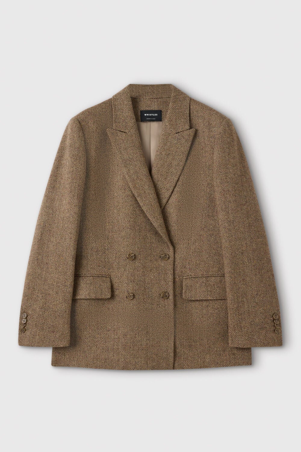 Brown Double Breasted Wool Blazer