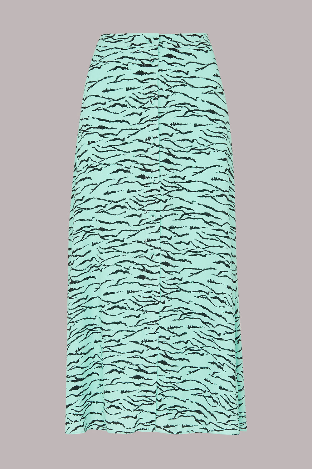 Tiger Print Button Front Skirt