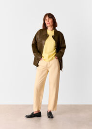 Wool Ribbed Cuff Knit