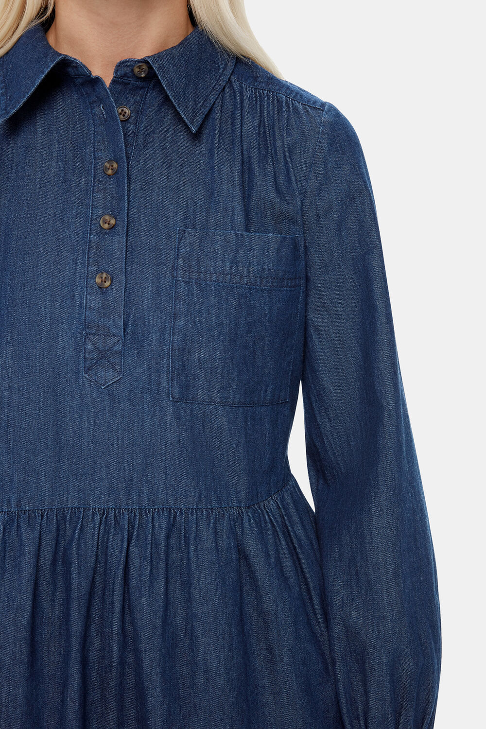 Petite Winnie Chambray Denim Dress