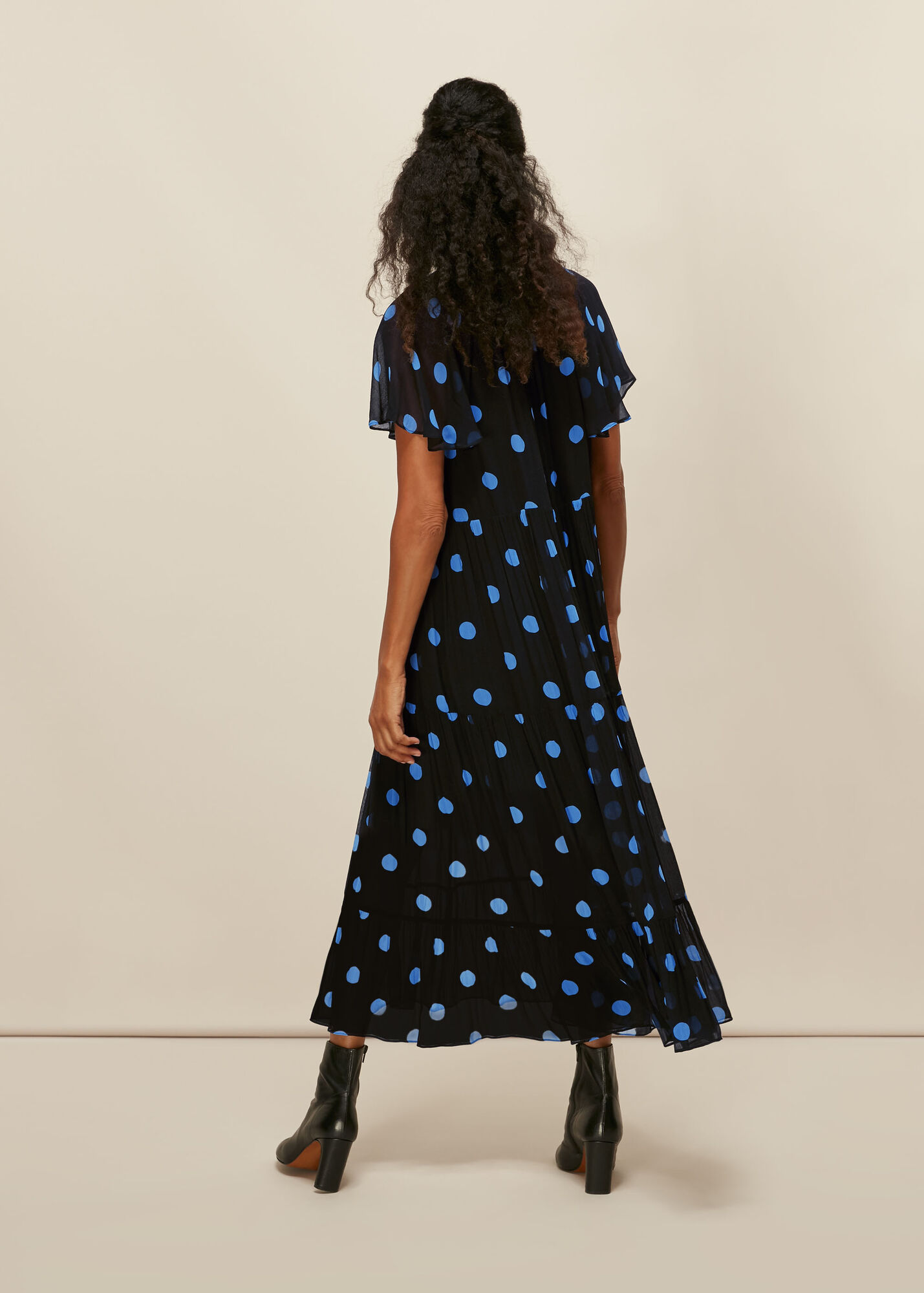 Black/Multi Margie Spot Dress WHISTLES Whistles UK