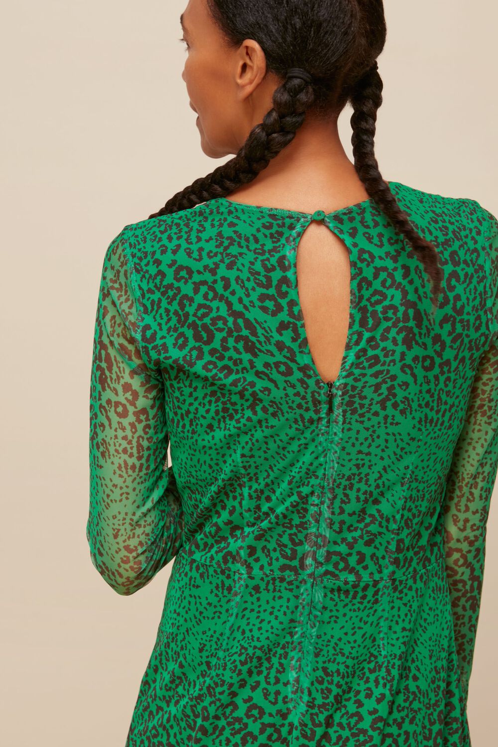 Speckled Animal Mesh Dress