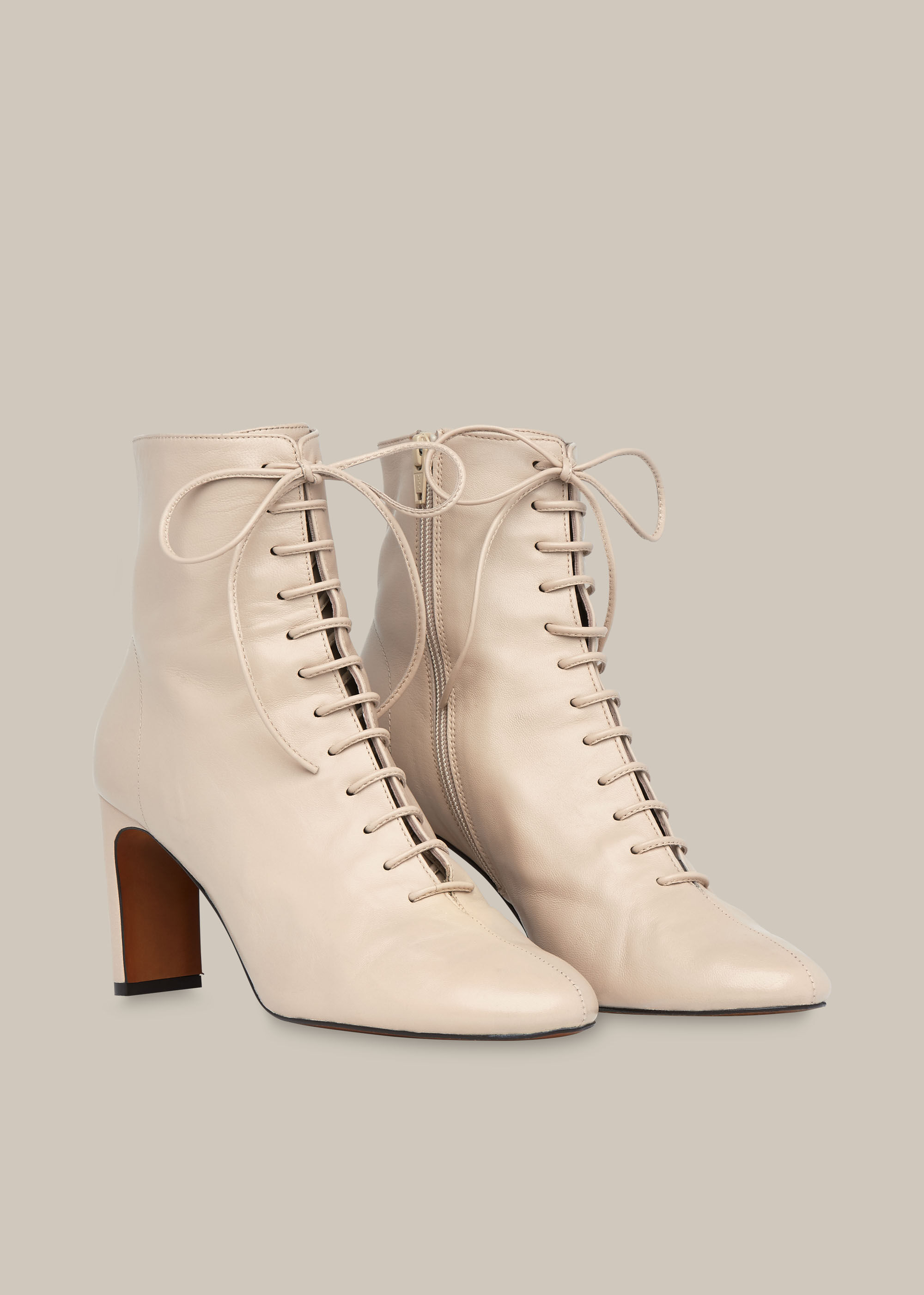 cream lace boots