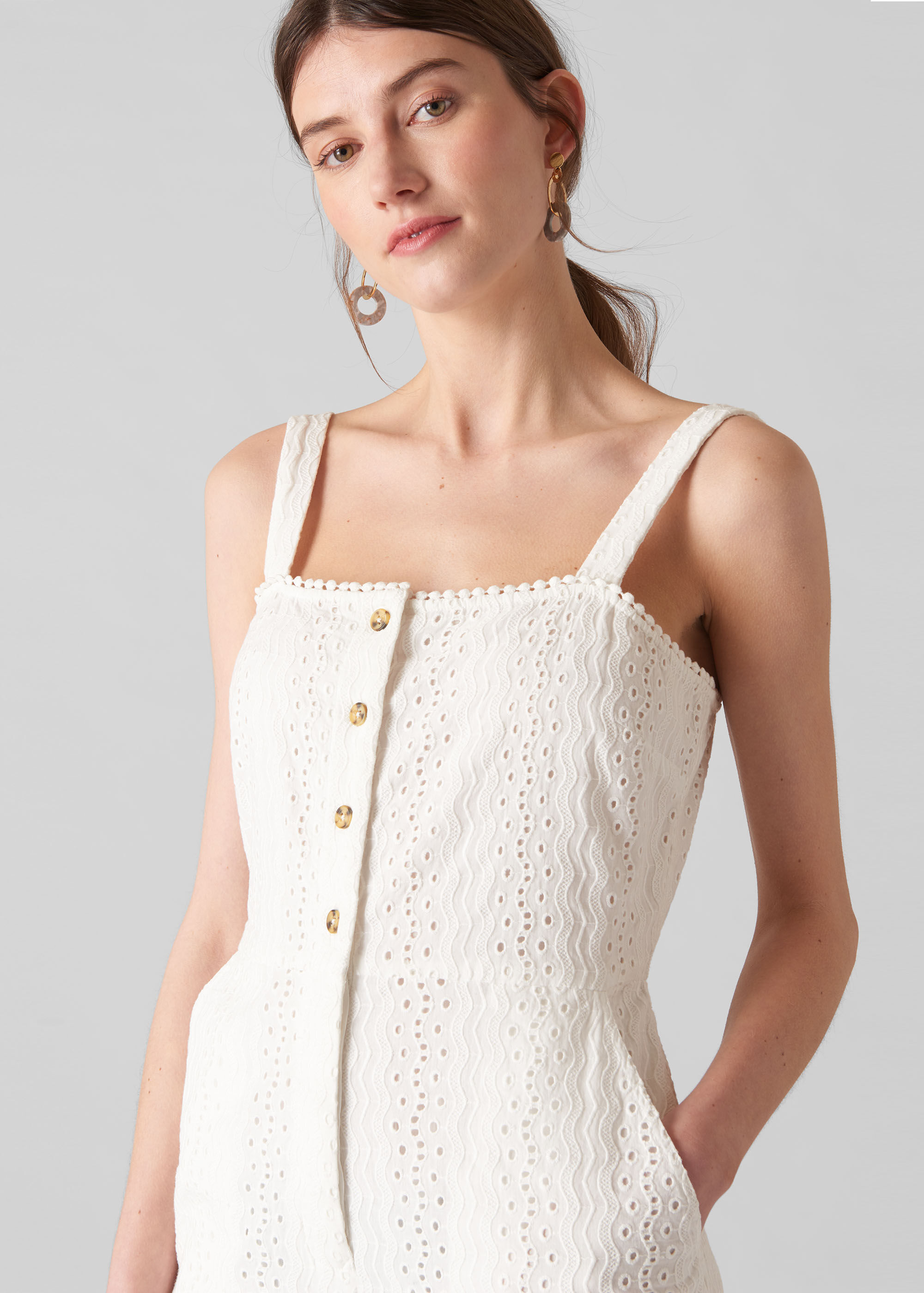 White online broderie jumpsuit