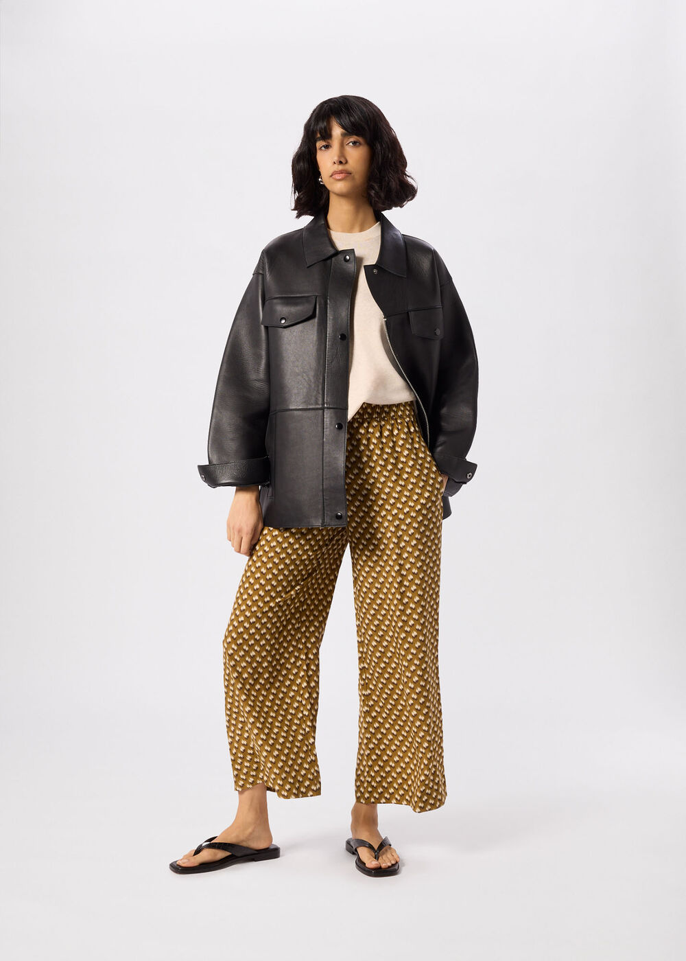 Ikat Spot Crop Trouser