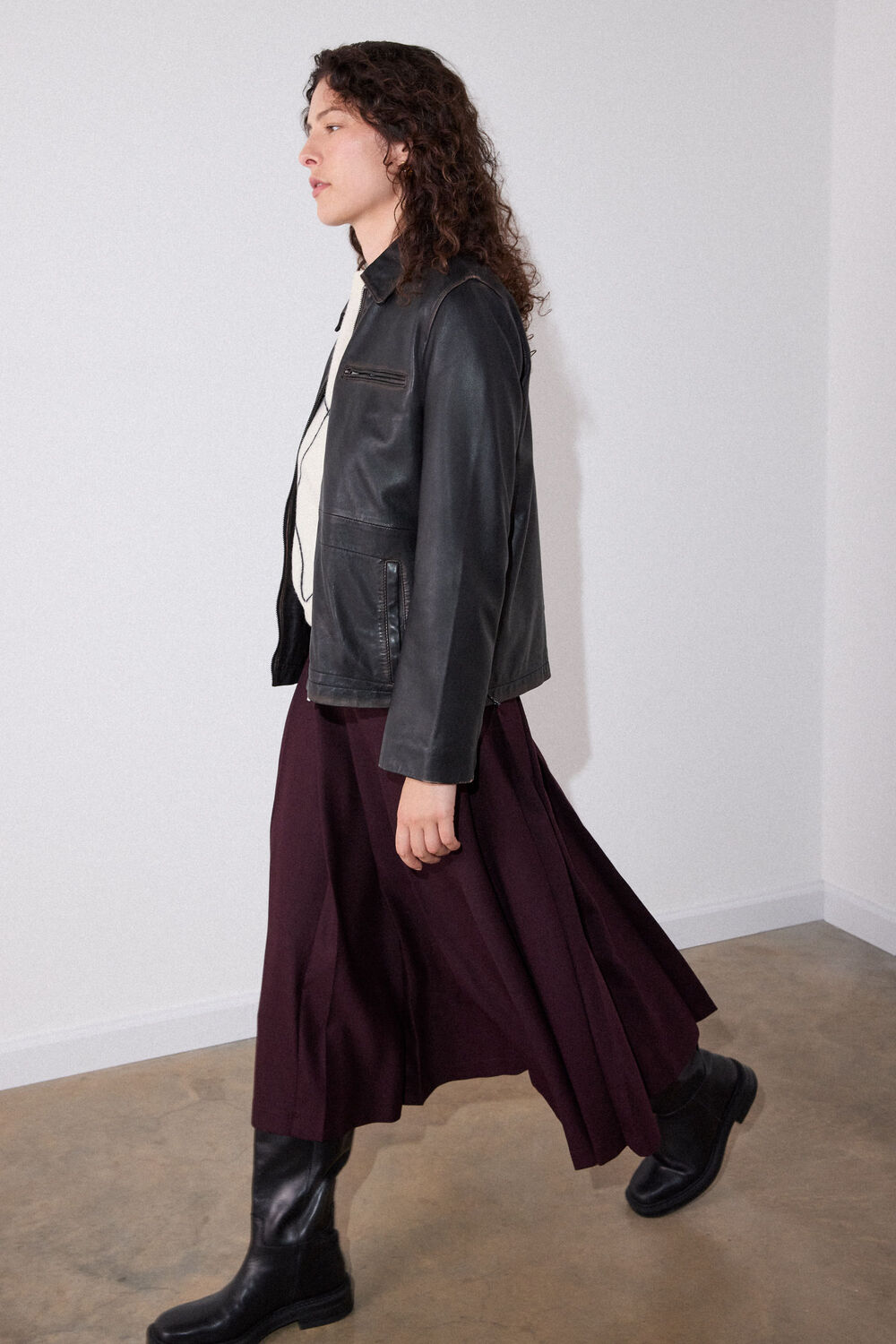 Brown Kate Burnished Leather Jacket
