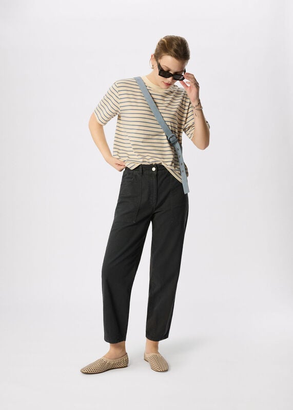 Black Full Length Cotton Trouser