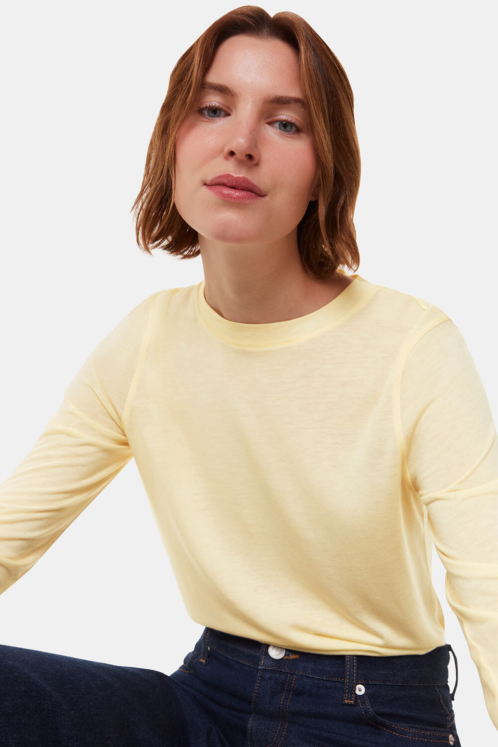 Wool Blend Crew Neck Top