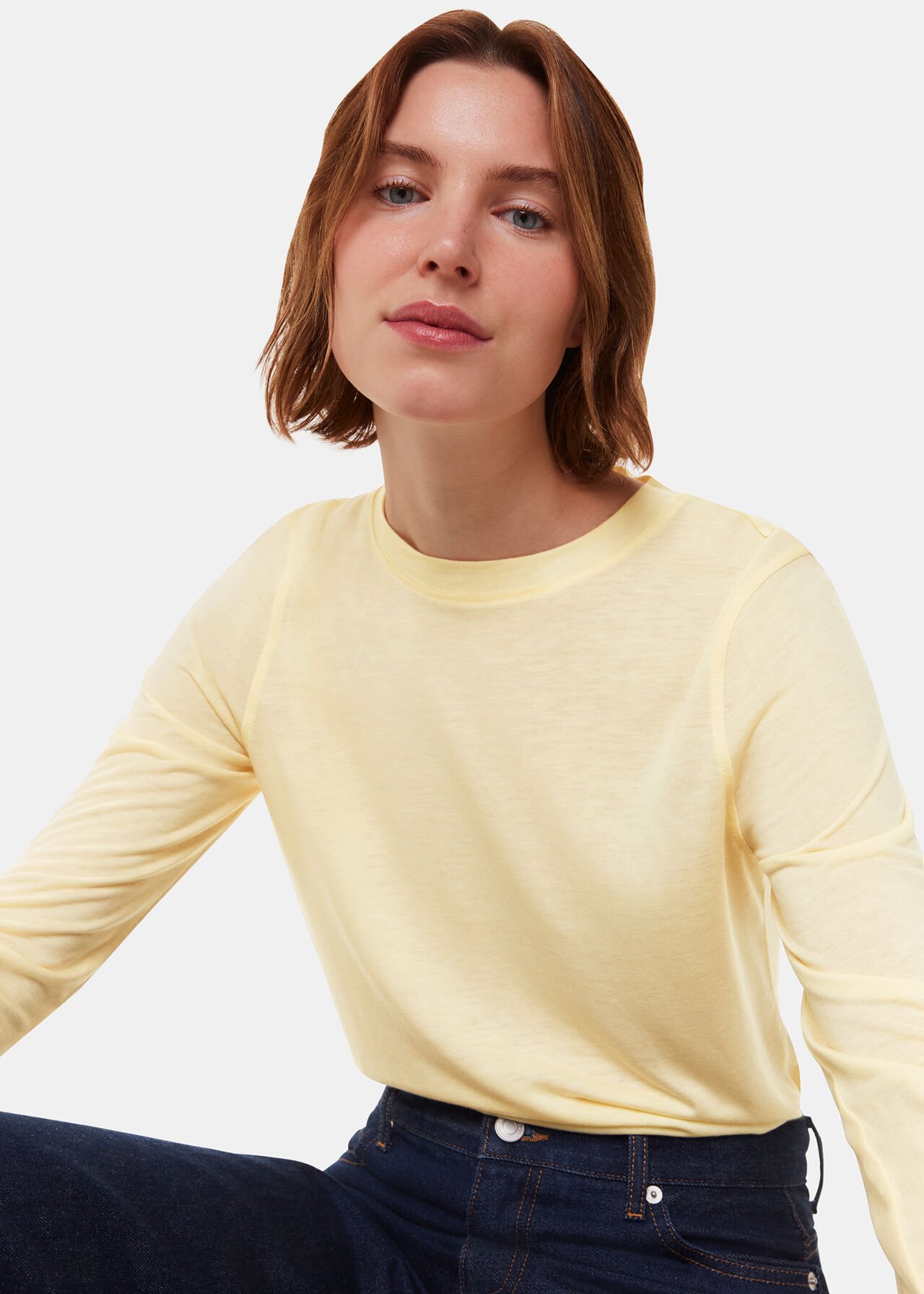 Wool Blend Crew Neck Top