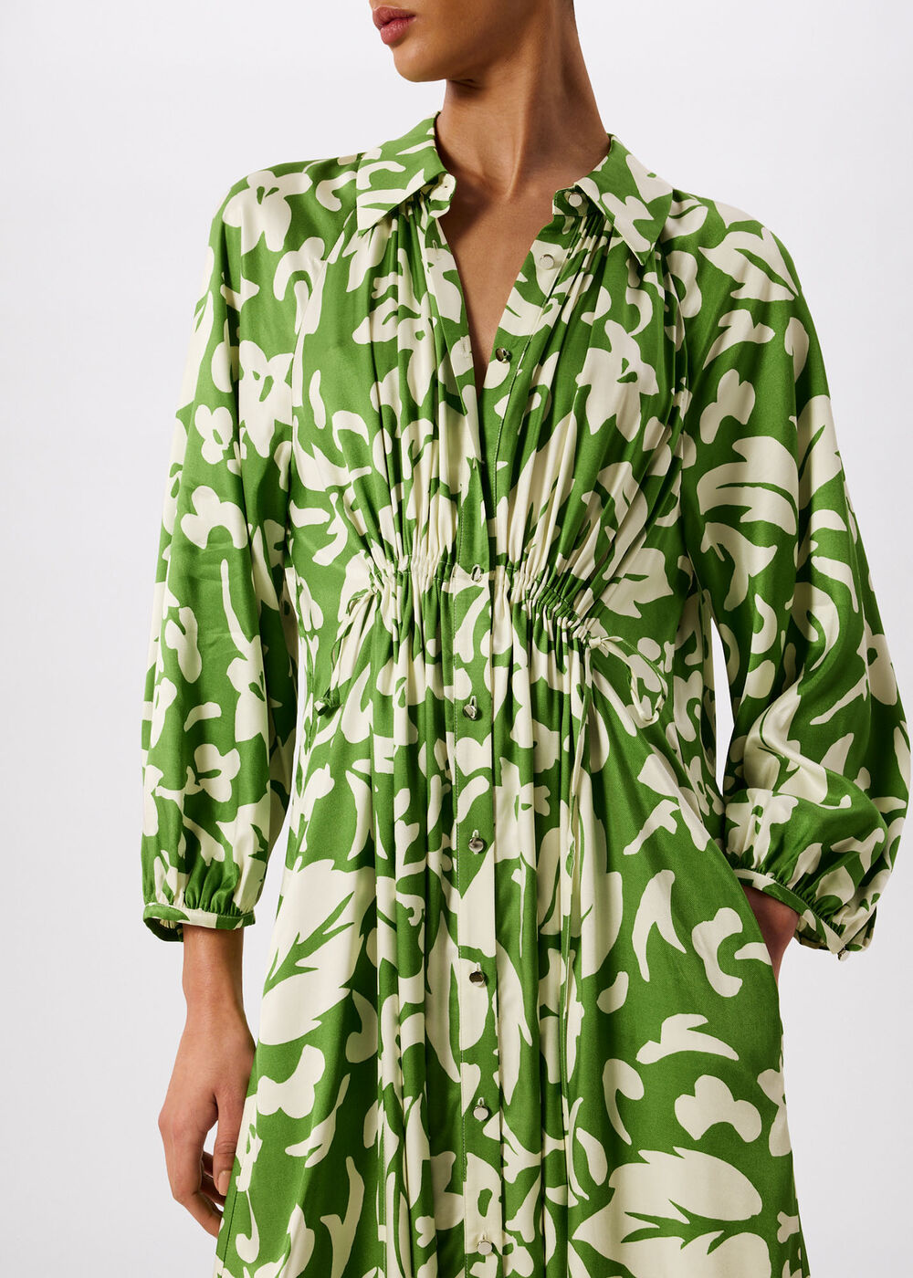 Floral Trapeze Shirt Dress