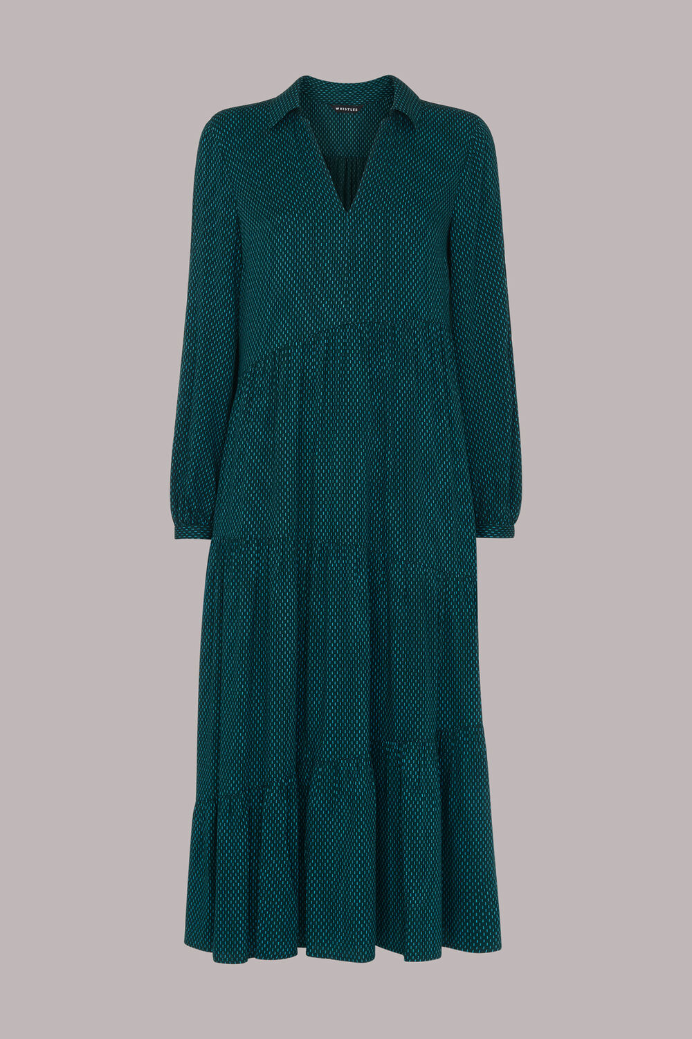 Green Vertical Dash Trapeze Dress