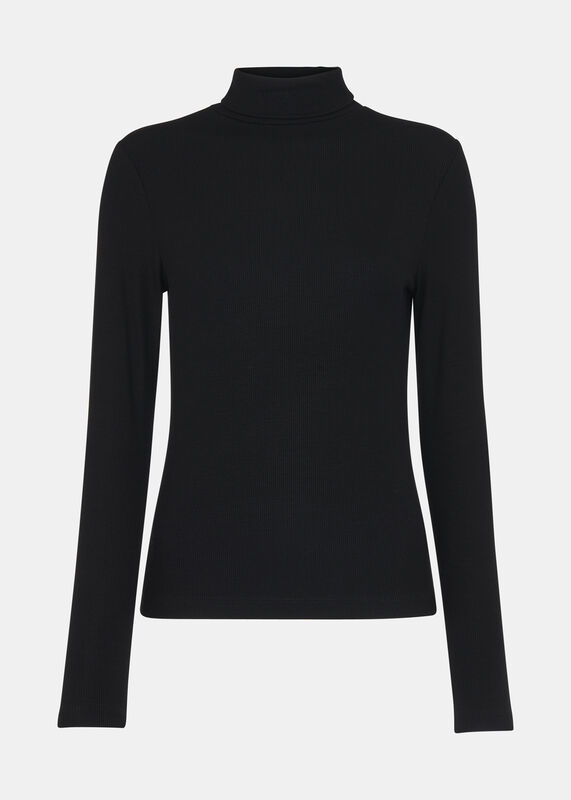 Black Essential Ribbed Polo