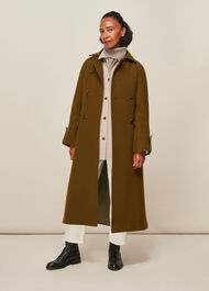 Belted Wool Trench Coat