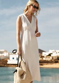 Crepe Sleeveless Midi Dress