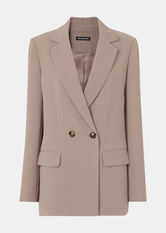 Taupe Nina Double Breasted Blazer