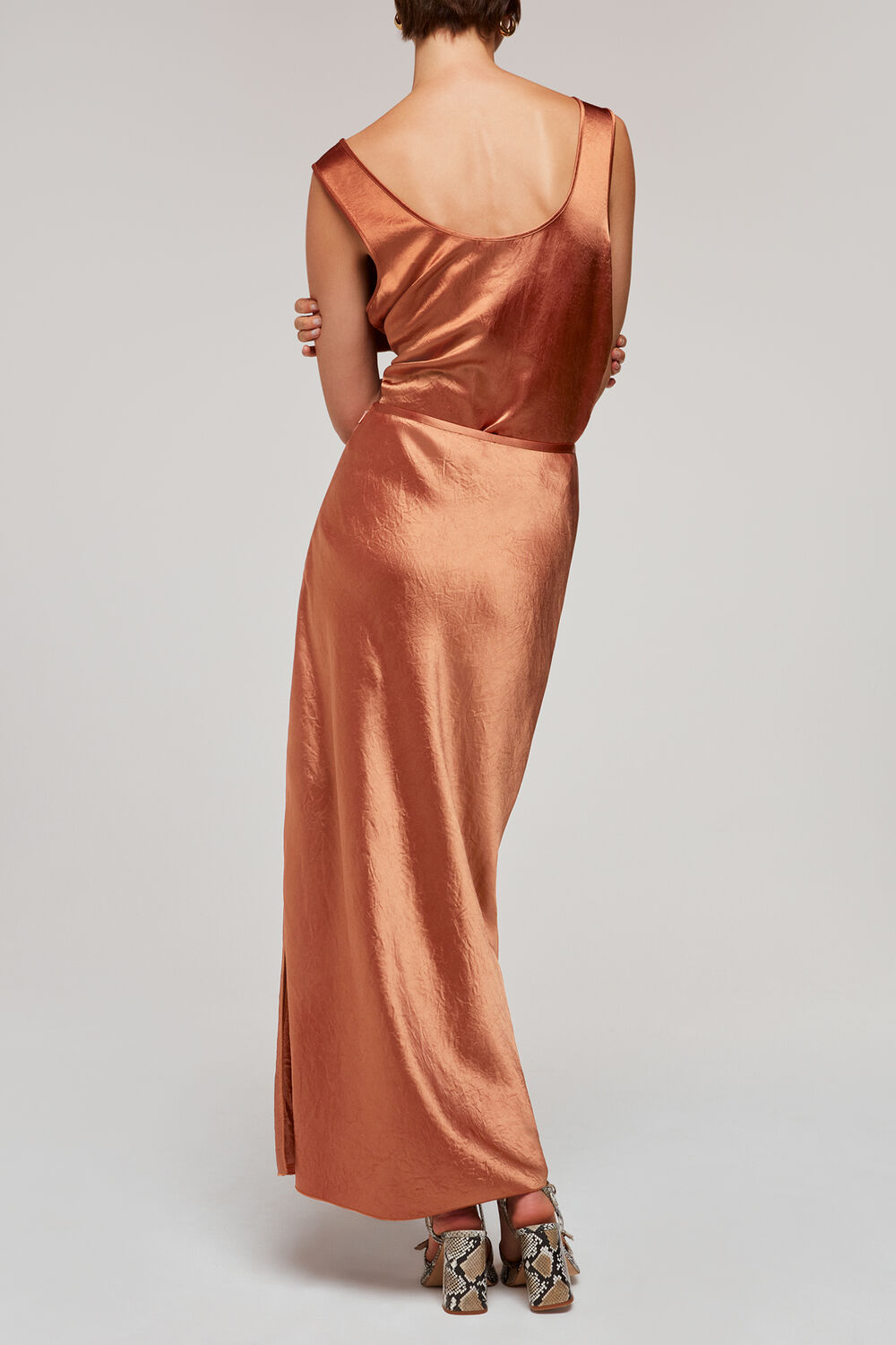 Bronze Ella Bias Cut Skirt
