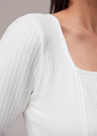 Square Neck Long Sleeve Rib