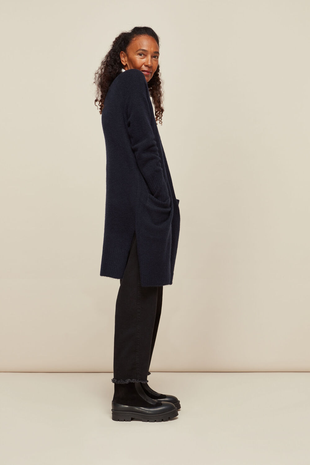 Lilly Long Line Wool Cardigan