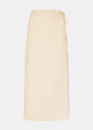 Linen Wrap Midi Skirt